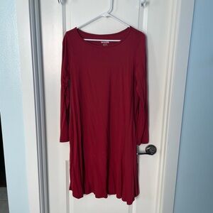 Wool& Rowena Swing Dress, Modern Red LONG